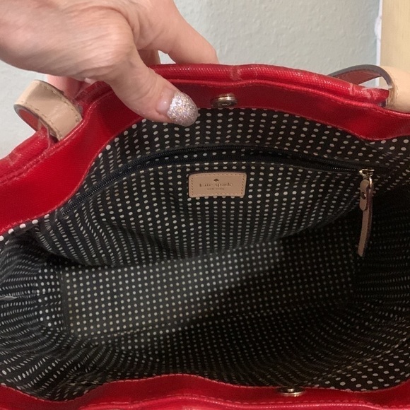 Kate Spade Kerryn Fulton Street Tote patent leather red wkru1704 - Picture 11 of 12